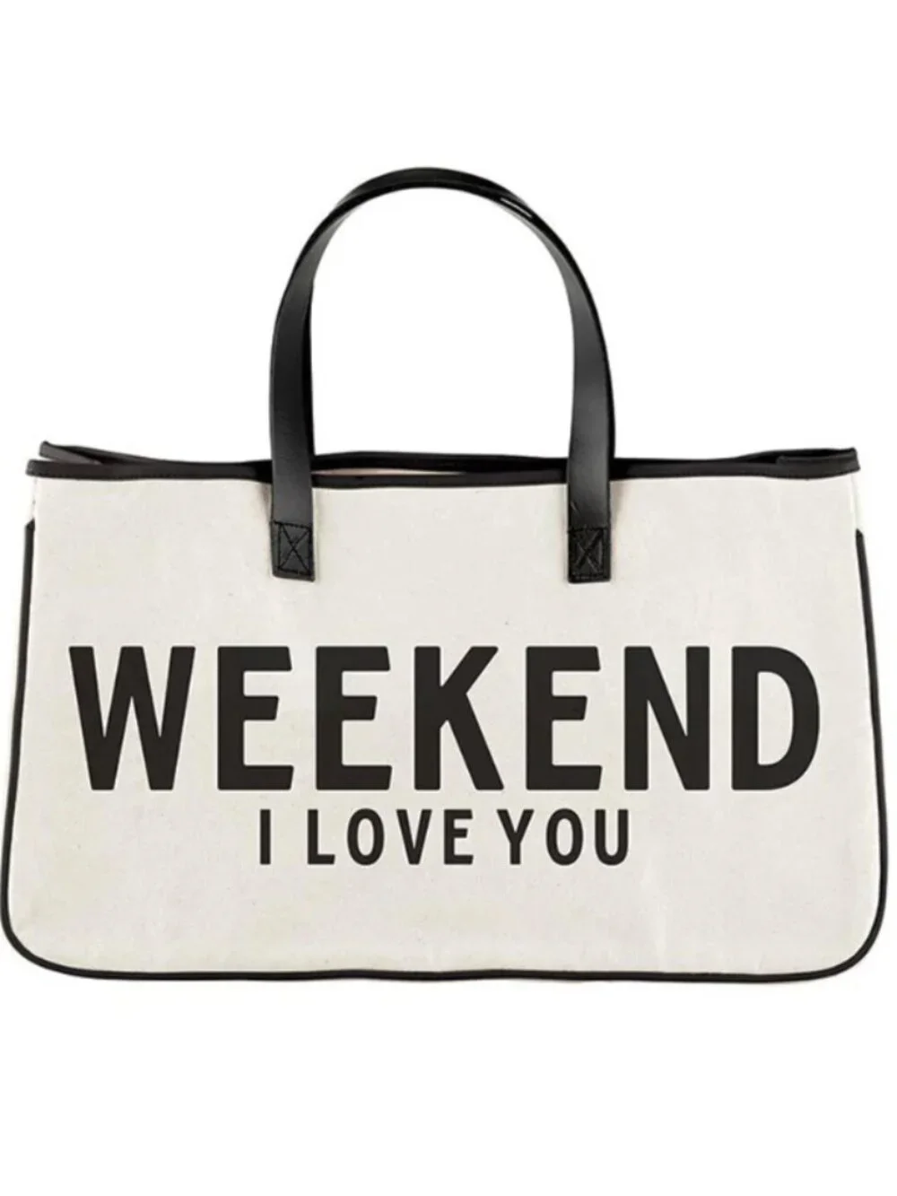 Santa Barbara Design Studio Canvas Tote Weekend Weekend I Love You - NEW